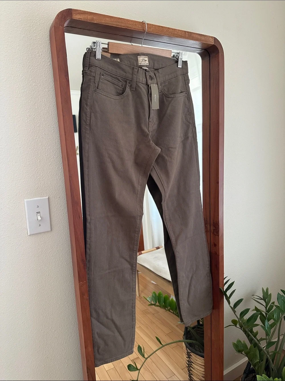 J.Crew 484 Slim Fit Pants NEW Brown Khaki Tan Stretch Chinos Mens 29x32